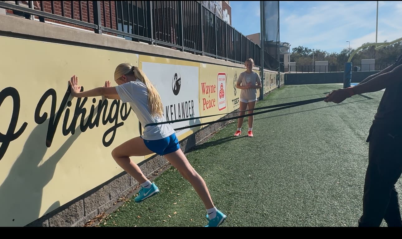 Speed training session with athletes