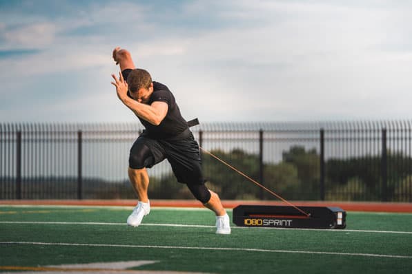Athlete using 1080 Sprint technology for speed training
